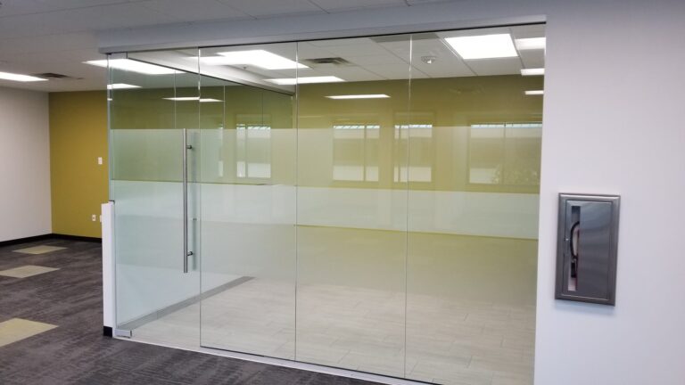 Office glass with gradient privacy film