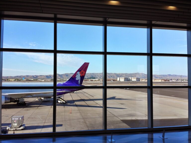 Tinted windows at a Phoenix International Airport gate